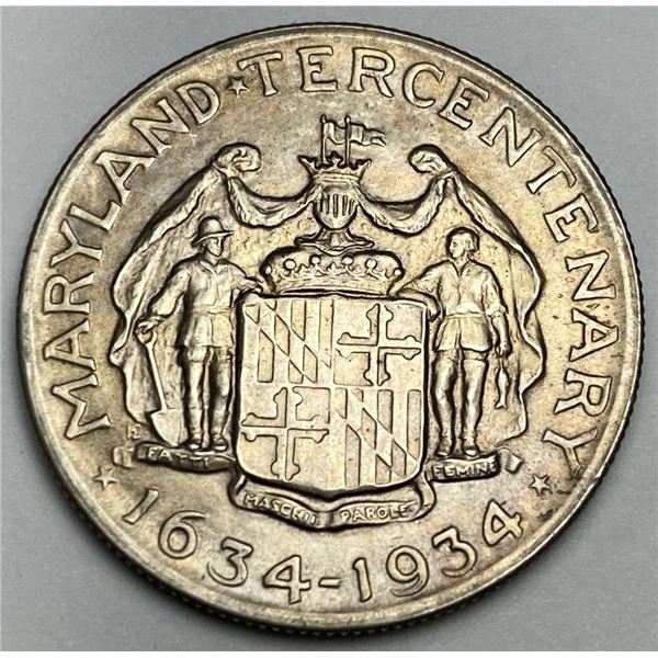 1934 U.S. Maryland Tercentenary Commemorative Silver Half Dollar MS63