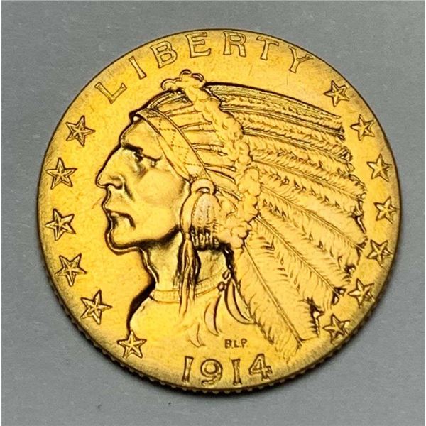 Last Minute! 1914-D Gold $5 Indian Head MS62