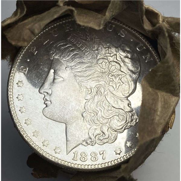 Roll (20) From Unearthed Hoard 1887 Morgan Silver Dollar