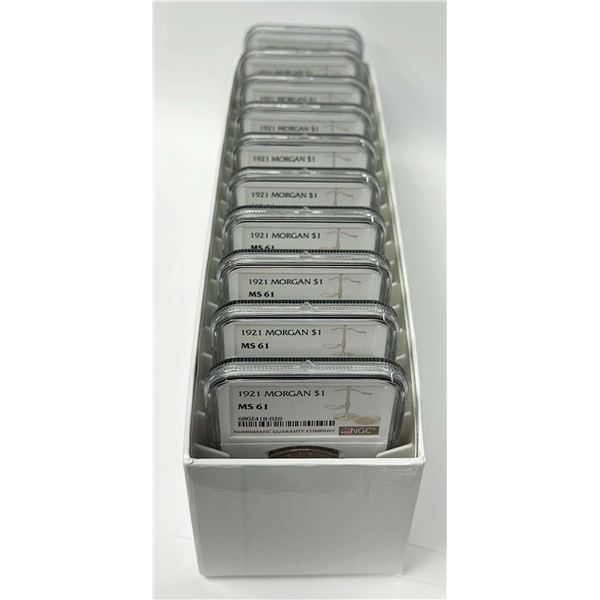 Last Minute! (10) 1921 Morgan Silver Dollar NGC MS61