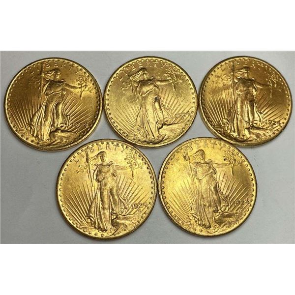Last Minute! (5) Mint Condition 1924 Gold $20 Saint Gaudens