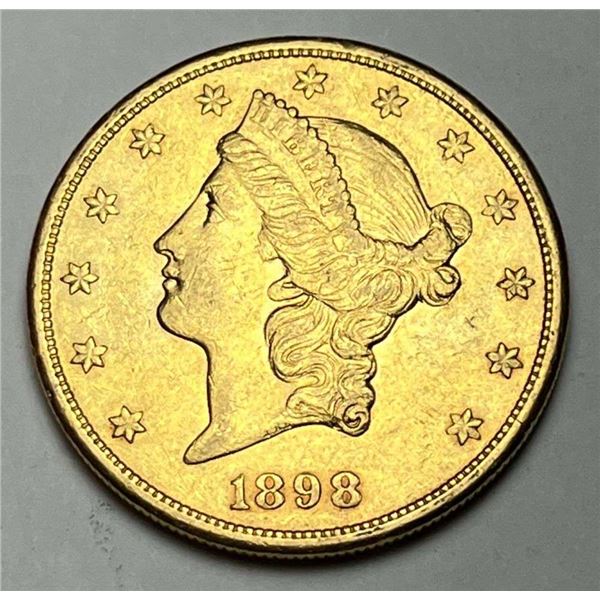Last Minute! 1898-S Gold $20 Liberty Head AU58