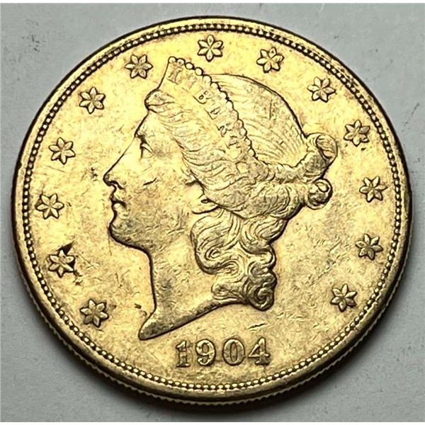 Last Minute! 1904-S Gold $20 Liberty Head AU55