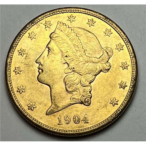 Last Minute! 1904-S Gold $20 Liberty Head AU58