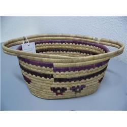 Outstanding Grass Basket From Maggie Tom of Cherfornak, AK, 15 1/2" long x 7" high  (44)