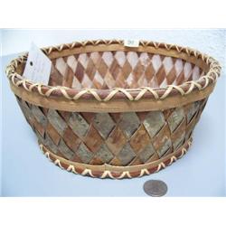 10" Birch Bark and Spruce Willow Basket by Bernice Custer of Kobuk, AK  (44)