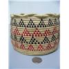 Image 2 : 4" high x 6 1/2" wide Open Top Grass Basket, Red and Black Seal Gut from Kipnik, AK  (44)