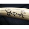 Image 10 : White Ivory Female Walrus Head mount Scrimshawed with Alaskan Animals, 23" Tusks, Min. Bid $600 (43)