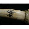 Image 8 : White Ivory Female Walrus Head mount Scrimshawed with Alaskan Animals, 23" Tusks, Min. Bid $600 (43)