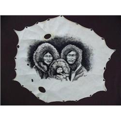 34" x 39" Sealskin Drawing by Anne Aanningayou (71) minimum bid $1500