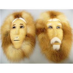 Anaktuvic Pass Masks:  Husband and Wife with Re Fox Fur (74)
