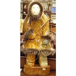 25" Soapstone Hunter with Ivory Face by Michael Scott (1)