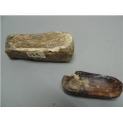 Ivory Oil Lamp and Ivory Bowl, Old Bering Sea, 4 1/2"  and 3" (1)