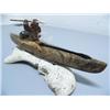Image 2 : 12" Soapstone Kayaker Mounted On Walrus Jawbone  (1)