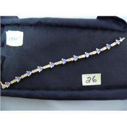 Fabulous Blue Tanzanite and Diamond 14k. Gold Tennis Bracelet, 11 Tanzanite's, 120 Diamonds, Replace