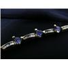 Image 3 : Fabulous Blue Tanzanite and Diamond 14k. Gold Tennis Bracelet, 11 Tanzanite's, 120 Diamonds, Replace