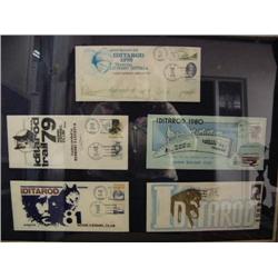 5 Framed First day Iditarod Envelopes, Frame Size 22" x 28"  1978, 1979, 1980, 1981, 1982 (52)
