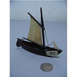 5 1/2" Baleen Ship with White Baleen Sails  (44)