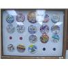 Image 1 : Collection of Iditarod Booster Buttons 1981-1998   Frame Size 13" x 17" (54)