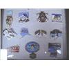 Image 1 : Collection of Iditarod Assorted Buttons, Pins, Frame Size 9" x 11"  (54)
