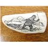 Image 1 : 5 1/2" Sperm Whale Tooth Scrimshawed with Hunter and Seal by Mayac (37)