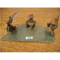 Group of 3 Soapstone Tlingit Dancers by Patrick Soules  (1)