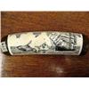 Image 1 : Elephant Ivory Scrimshawed Whaling Ship, 2 Whales 7 1/2"  (33)