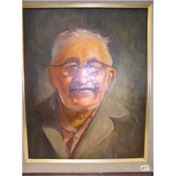 Vintage Original Oil by Dorothy Steadman 1971 portrait of Jimmy Second Chief  (56)