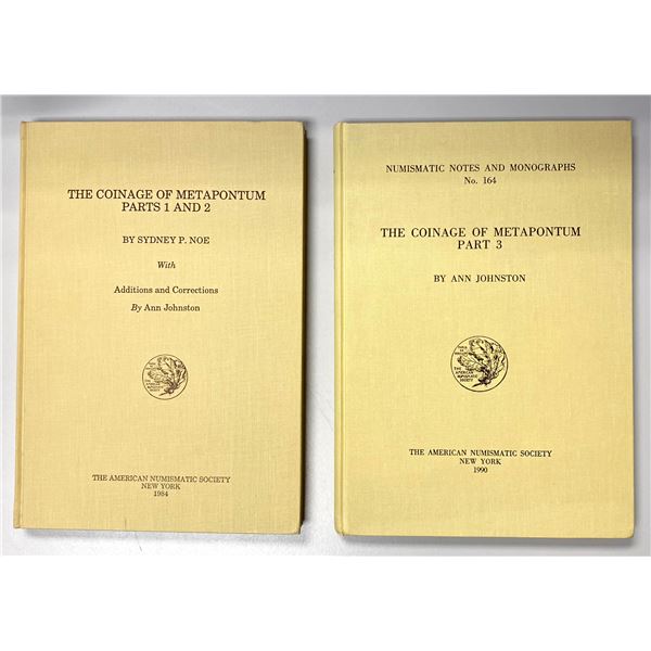 Noe, Sydney P. and Ann Johnston. The Coinage of Metapontum