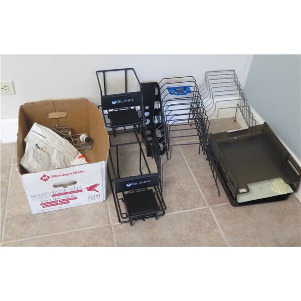 Misc Office Supplies: Organizers, Inbox Trays, Coffee Rack, etc