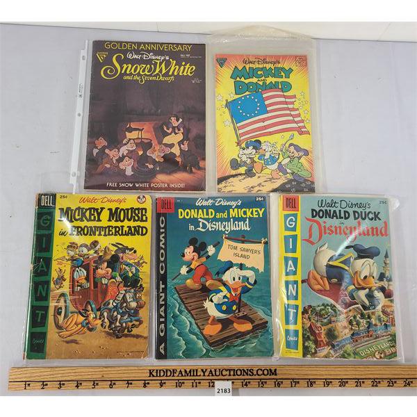 LOT OF 5 - DELL & GLADSTONE COMICS - WALT DISNEY'S