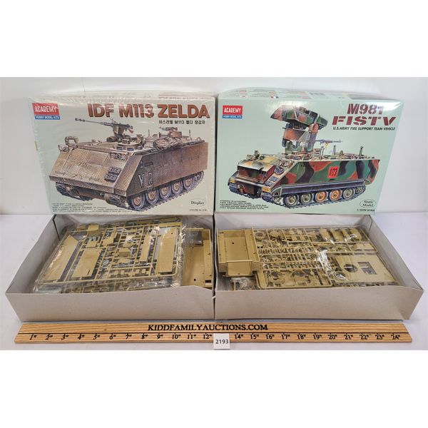 LOT OF 2 - ACADEMY MODEL KITS - INCL M981 & IDF M113 ZELDA - 1:35 SCALE