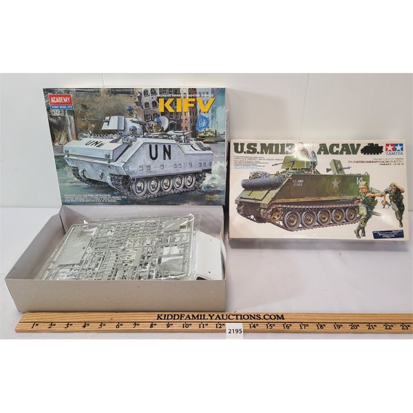 LOT OF 2 - TAMIYA & ACADEMY MODEL KITS - INCL U.S. M113 ACAV & KIFV - 1:35 SCALE