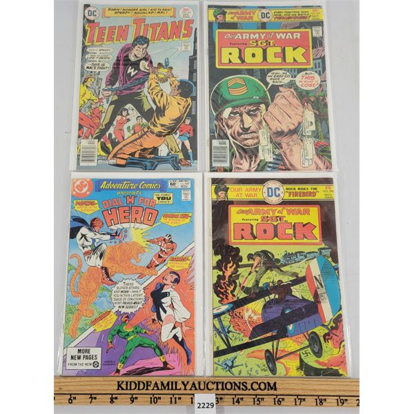 LOT OF 4 - DC COMICS - SGT ROCK, DIAL H FOR HERO AND TEEN TITANS