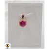 Image 1 : #10-PINK TOPAZ & CZ  PENDANT