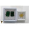 Image 1 : #96-UNHEATED YELLOW OPAL 4.23 CT& EMEMRALD 17.05CT