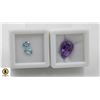 Image 1 : #90-UNHEATED AMETHYST 4.85CT & BLUE ZIECON 1.40CT