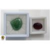 Image 1 : #104-RED RUBY 9.20CT & EMERALD 19.80CT