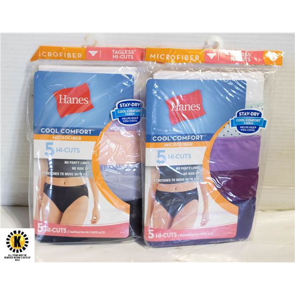 NEW 10PK HANES WOMENS HI CUT UNDERWEAR SIZE 6