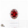 Image 1 : #300-DINNER RING WITH 13 X 18 MM OVAL RED STONE
