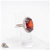 Image 2 : #300-DINNER RING WITH 13 X 18 MM OVAL RED STONE
