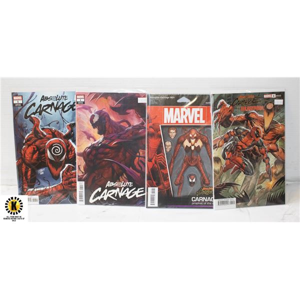 FOUR ABSOLUTE CARNAGE #1 VARIANTS