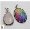 Image 1 : #49-NATURAL PINK ROSE QZ & RAINBOW SOLAR QZ PENDAN