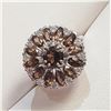 Image 1 : S340-119 SILVER SMOKEY QUARTZ CZ(2.45CT) RING