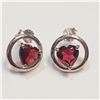 Image 1 : S340-139 SILVER GARNET(1.95CT) EARRINGS