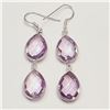 Image 1 : S340-107 SILVER PINK AMETHYST(21.6CT) EARRINGS