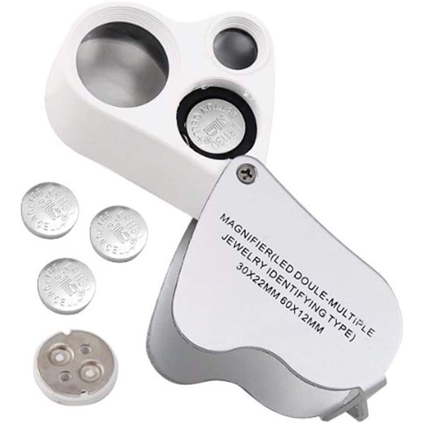 NEW DUAL LENS MAGNIFYING LOUPE WITH LED IN BOX