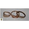 Image 1 : 3 LADIES ROSE COLOR RINGS IN BOX