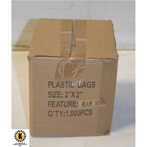 BOX OF 1000 BLUE STAR 2" X 2" BAGS