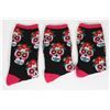 Image 1 : THREE NEW PAIRS WOMENS SUGAR SKULL SOCKS